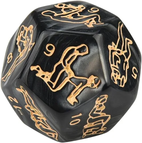 Vista 4 de Juego de dados sexuales, 4 piezas de dados sexuales negros para parejas, juego de dados para adultos, juegos de dados sexuales para adultos