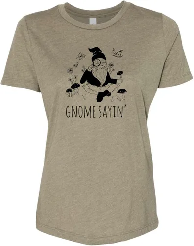 Vista 12 de Cute Women's Screen Printed Crew Neck Tee, Shirts With Sayings, Dusty Blue or Olive