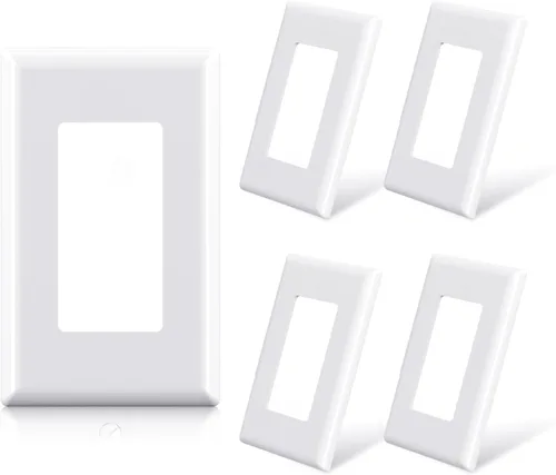 Vista 28 de ELEGRP Placas de pared decorativas sin tornillos de 1 banda, cubierta de placa frontal termoplástica irrompible para interruptor de salida