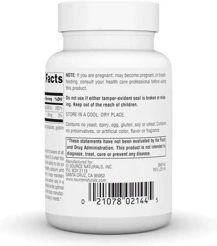 Vista 4 de Source Naturals, Vitamina D-3, 50 mcg (2000 UI) - 200 Cápsulas