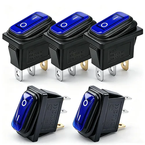 Vista 14 de TWTADE / 4 unids interruptor basculante momentáneo cuadrado (ON) - Apagado (ON) SPDT 3 Pin 3 posiciones 6A 250VAC/10A 125VAC Mini coche auto barco