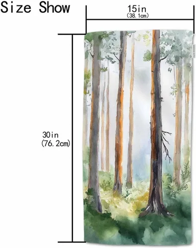 Vista 2 de HGOD DESIGNS Toallas de mano con acuarela, árbol natural, toalla de mano suave para baño, cocina, yoga, gimnasio, toallas decorativas de 15 x 30