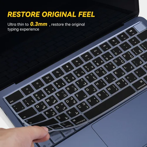 Vista 5 de Funda de teclado de silicona árabe compatible con Apple MacBook Neo 13 A3404 de 13 pulgadas con chip A18 Pro, MacBook Neo de 13 pulgadas, protector
