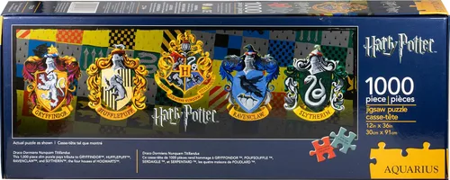 Vista 3 de AQUARIUS Rompecabezas de Harry Potter con crestas de la casa (rompecabezas de 1000 piezas) – Mercancía y coleccionables de Harry Potter con licencia