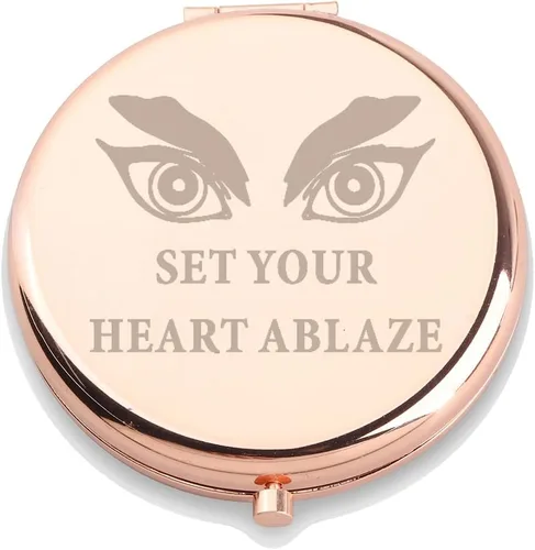 Vista 7 de WUSUANED Juego de regalo inspirador de espejo de manga de anime, tu corazón ardiente, regalos inspirados en anime, espejo de maquillaje Rengoku