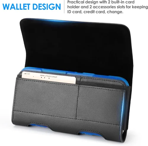 Vista 3 de Mopaclle Funda tipo pistolera para teléfono para iPhone 13 Mini, 12 Mini, 11 Mini, iPhone SE, iPhone 8 7 6 6s, Funda con clip para cinturón Galaxy