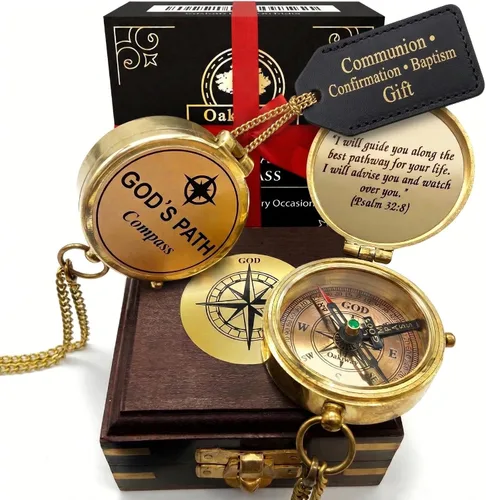 Vista 10 de God's Path Compass – Communion & Confirmation Gift for Teenage Boys Baptism Religious Gifts for Christian Men, Catholic, Graduation Sentimental