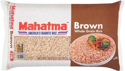 Vista 8 de Mahatma Arroz integral de grano entero, bolsa de arroz de 2 libras, arroz para estufa o microondas