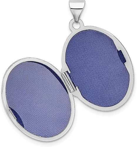 Vista 5 de Collar de cadena de plata de ley 925 con dije de foto ovalada reversible con forma de pergamino que sostiene fotos joyería fina para mujeres regalos