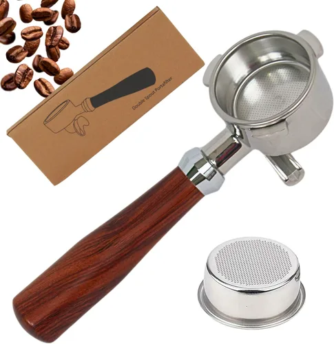 Vista 8 de Portafiltro Espresso 51mm con doble salida Compatible con Delonghi Dedica EC680 y EC685 así como modelos de cafetera SMEG y EUPA - Incluye cesta