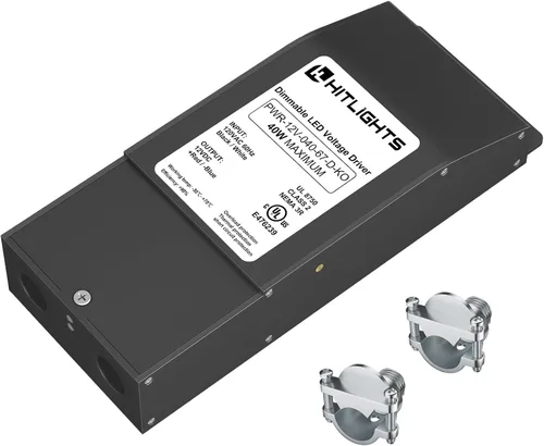 Vista 10 de HitLights Transformador LED regulable de 12 V 40 W, fuente de alimentación magnética de 120 VCA a 12 VCC, compatible con atenuadores Lutron