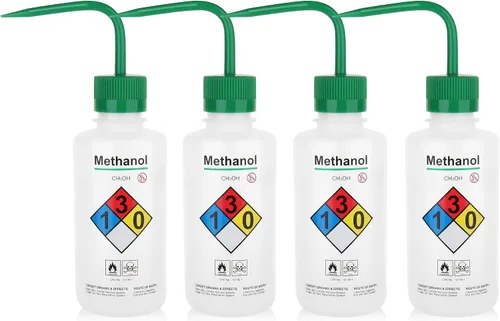 Vista 11 de Utile 4 botellas de lavado de acetona de 17 oz (16.9 fl oz), boca estrecha, botella de seguridad con ventilación automática, material de LDPE