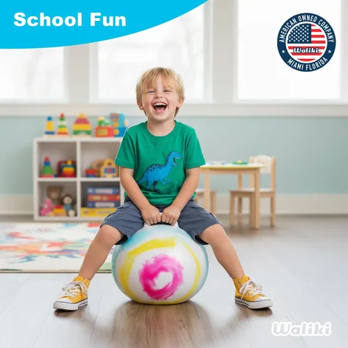 Vista 5 de Bola de saltar WALIKI para niños y adultos, bola de saltar de color desteñido, bola para saltar, para carreras de relevo en un día de campo