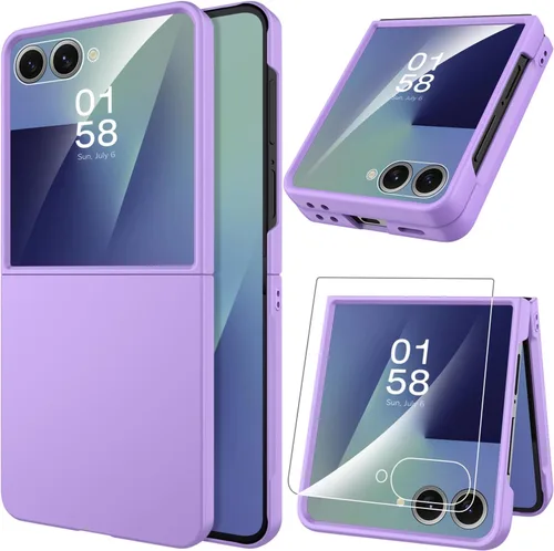 Vista 13 de Miimall Funda delgada para Galaxy Flip 7 con protector de pantalla integrado, grado militar, a prueba de golpes, a prueba de caídas, delgada