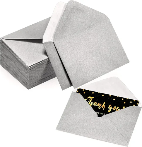 Vista 8 de Yahenda 200 unidades de sobres negros mini para tarjetas de regalo a granel, sobres pequeños de bolsillo para bodas, fundas para tarjetas de regalo