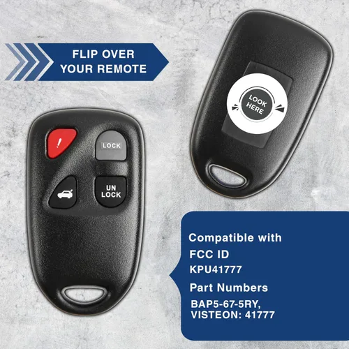 Vista 5 de KeylessOption Llavero remoto de entrada sin llave para Mazda 3 2007-2011 Mazda3 KPU41777 (paquete de 2)