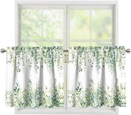 Vista 40 de God Bssing You Tier Curtains for July 4Th 2026 27.5x24 2 Panels Light Filtering Half Window Rod Pocket for Kitchen/Bathroom