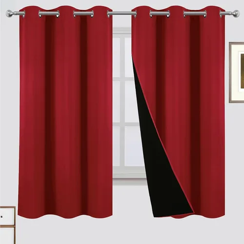 Vista 12 de LEMOMO Cortinas 100% opacas de 38 x 54 pulgadas, 2 paneles de oscurecimiento con aislamiento térmico para dormitorio
