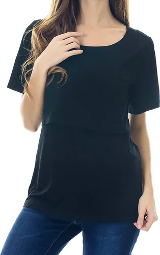 Vista 5 de Smallshow - Camisetas de mujer para maternidad, manga corta prendas de lactancia