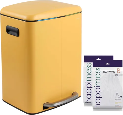 Vista 10 de happimess HPM1005B Marco Rectangular Cesta de Basura de 10.6 Galones con Dos Cubos y Tapa de Cierre Suave, Resistente a Huellas Dactilares, Moderna