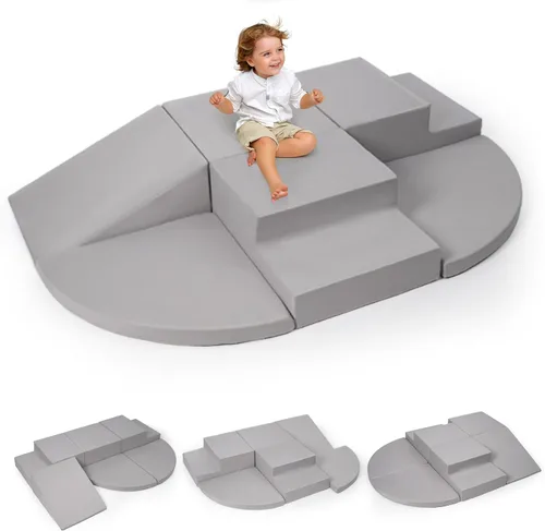 Vista 8 de Rinnebbit Bloques de escalada de espuma para niños pequeños, juego de 5 piezas para escalar túneles y gatear, juego de actividades en interiores