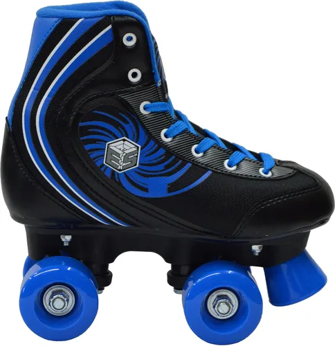 Vista 8 de ¡Nuevo! Epic Rock Candy - Patines cuádruples con 2 cordones (negro y azul)