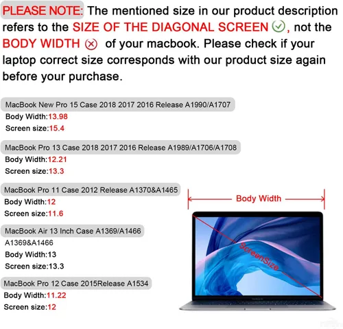 Vista 2 de iCasso Funda para MacBook Air de 13 pulgadas (versión anterior 2010-2017), carcasa protectora rígida de plástico y cubierta de teclado solo
