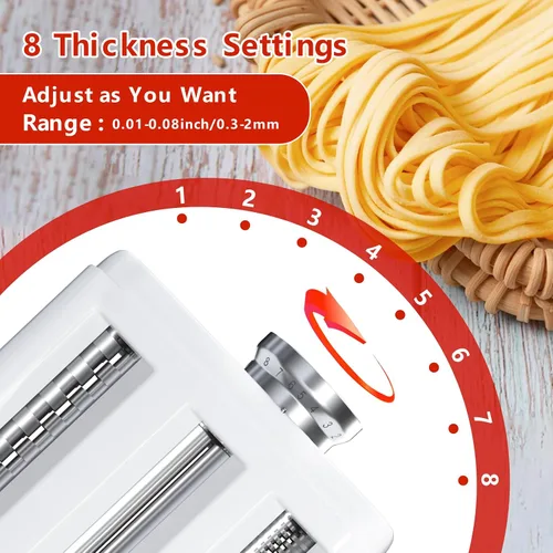Vista 3 de Accesorio para hacer pasta para mezcladores Kitchenaid/Cuisinart, fabricante de fideos 3 en 1, juego de rodillos de pasta, cortador de espaguetis