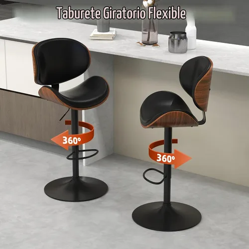 Vista 9 de civama Taburetes de bar 1 pieza para encimera de cocina, sillas de altura de barra ajustable, taburetes de bar giratorios modernos con asiento