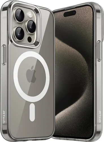 Vista 19 de JETech Funda magnética para iPhone 15, color negro y blanco Compatible con MagSafe, funda protectora a prueba de golpes, resistente a