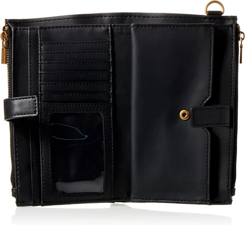Vista 4 de GUESS Izzy - Cartera organizadora de doble cremallera para mujer, plegable