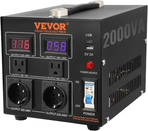 Vista 12 de VEVOR Transformador convertidor de voltaje, 500 VA, transformador de potencia elevador/abajo de servicio pesado, convertir de 110 V a 220 V y 220 V