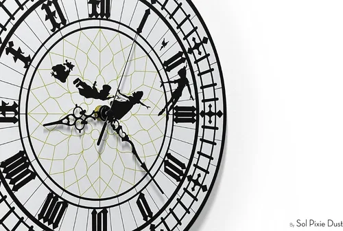 Vista 4 de Peter Pan - Reloj de pared Big Ben - Habitación de bebé - Habitación de guardería - Decoración de habitación de adolescentes - Opcional RGB LED 5V