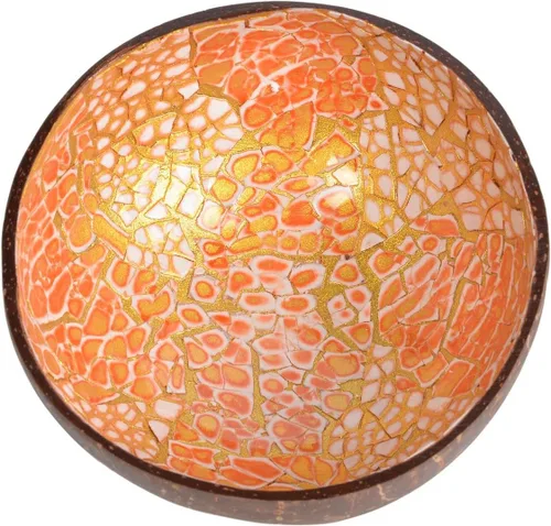 Vista 19 de ChezMax Tazón Natural de Cáscara de Coco con Madreperla Incrustada, Tazones de Cáscara de Coco para Llaves de Entrada, Recipiente para Caramelos