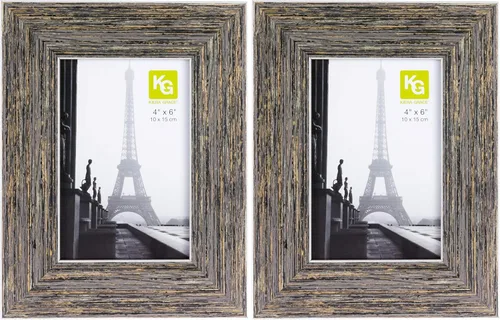 Vista 11 de kieragrace - Marco de fotos color esmeril, acabado de madera gris, 4 x 6 pulgadas