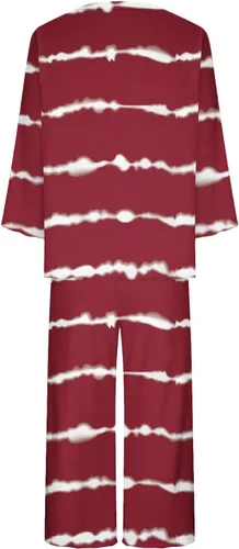 Vista 5 de Conjunto de pijama de dos piezas para mujer, ropa de calle deportiva, cómoda, transpirable, de manga larga