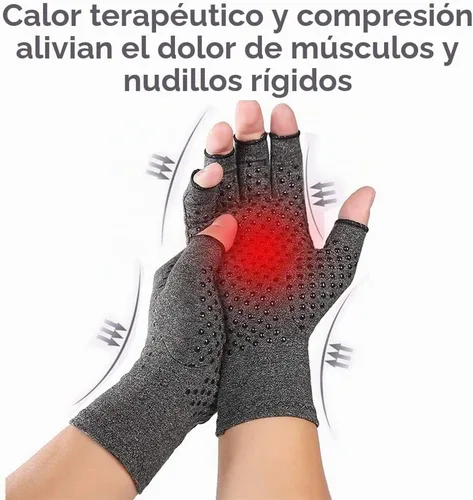 Vista 2 de Guantes de compresión de artritis para hombres y mujeres, guantes de artritis sin dedos