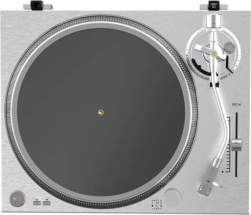 Vista 3 de DIGITNOW Tocadiscos de transmisión por correa de alta fidelidad, reproductor de discos de vinilo con cartucho magnético, conversión de vinilo a