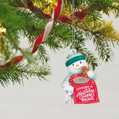 Vista 6 de Hallmark Keepsake Adorno navideño 2022, muñeco de nieve Hallmark Channel Movie Time