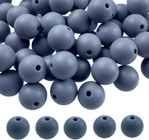 Vista 62 de Abalorios de silicona, 120 piezas de 6 mm abalorios redondos de silicona para hacer llaveros, pulseras, collares, aretes, joyas, manualidades DIY