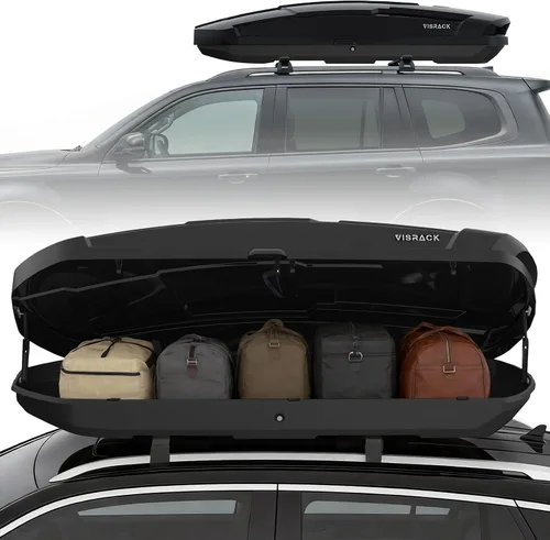 Vista 15 de Caja de transporte de carga de techo de 13 pies cúbicos, techo duro resistente de Shell with Security Keys, Waterproof Rooftop Cargo Box, 56 (L) x