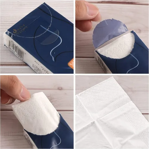 Vista 2 de Vababa Paquete de 480 mini bolsillos multipliegues, pañuelos faciales de 4 capas sin perfume, color blanco Unscented, Thick 4-Ply Layer Design