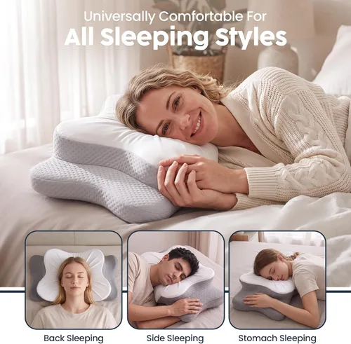 Vista 7 de Utopia Bedding Almohada cervical cervical para dormir, almohada ergonómica