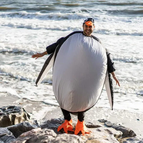 Vista 4 de Bodysocks - Disfraz inflable de pingüino para adultos