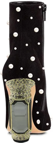 Vista 48 de FSJ Botas de tacón alto con punta puntiaguda para mujer, con tacón alto, con cremallera lateral brillante, estilo casual, para uso diario, zapatos