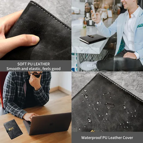 Vista 6 de CAGIE Diario con candado para hombre, recargable, 192 páginas forradas, diario bloqueado con bolígrafo, diario A5 con cerradura para escribir regalo