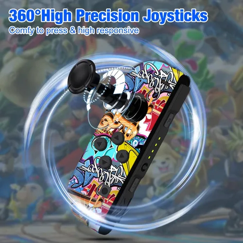 Vista 6 de HEDYDK Joycon for Nintendo Switch Controller,Left and Right Controllers for SwitchLiteOLED,with Dual Vibration, Wake-up