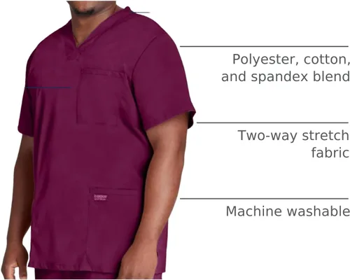 Vista 91 de Cherokee WW Professionals WW695 - Camisa de uniforme sanitario para hombre, con cuello en V