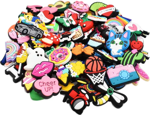 Vista 2 de Lote de dijes para zapatos decoración aleatoria de diferentes hebillas encantadoras formas frescas accesorios de zapatos para sandalias y pulseras
