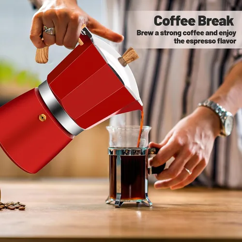 Vista 73 de Cafetera clásica de aluminio para 3 tazas Azul